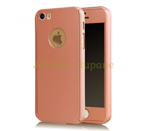 360° kryt Apple iPhone 5/5S/SE - ružový (Vintage)